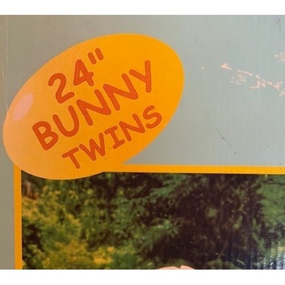 24 Inch Bunny Twins Handerson Handicraft Easter Stuffed Figurines New Vintage - Picture 2 of 6